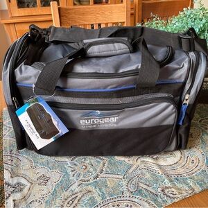 Eurogear Black Gray and Blue Duffel Bag